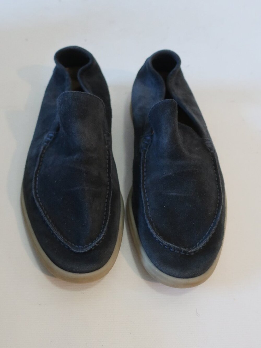 Authentic Mens Loro Piana Blue Suede Summer Walk Slip-On Loafer Shoes 41 US/8